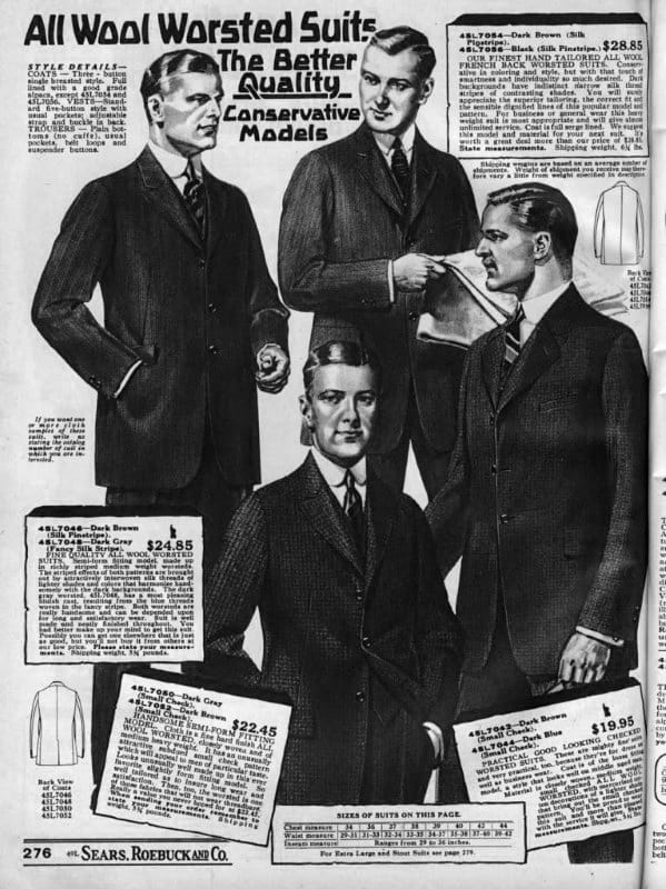 1920s Wool Worsted Suits Fashion Catalog