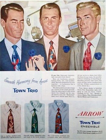 1950s Dress Shirt And Tie Mens Fashion