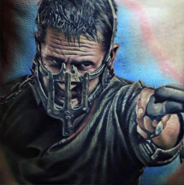 3 Chest Distinctive Male Mad Max Tattoo Designs