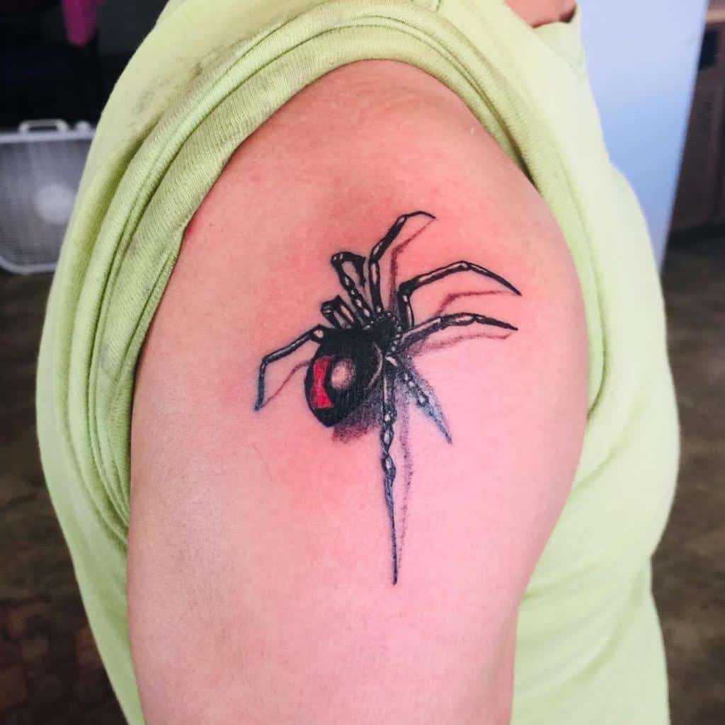 3D Black Widow Spider Tattoo adriantrevizotattoos
