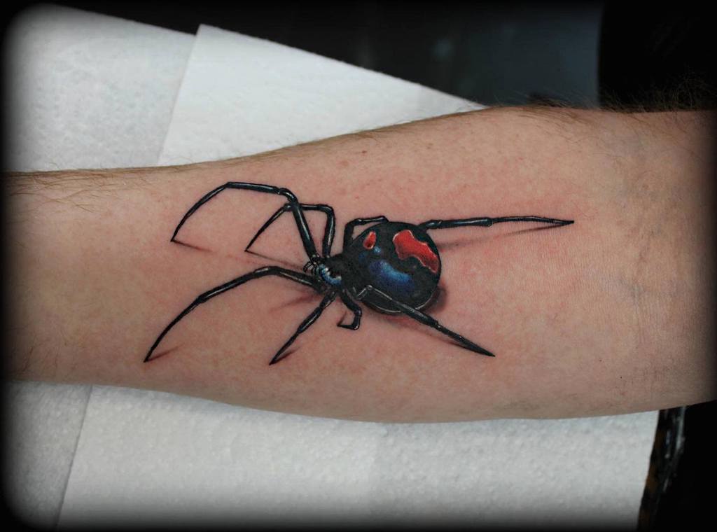 3D Spider Arm Tattoo rubyloustattoostudio