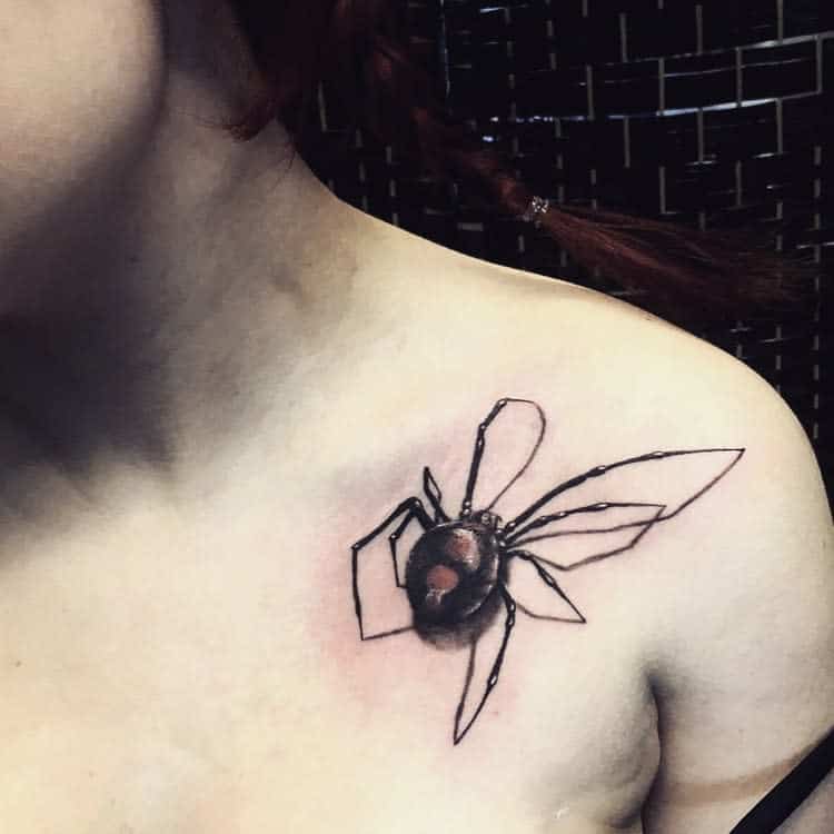 3D Spider Shoulder Tattoo danielle_g_tattoo