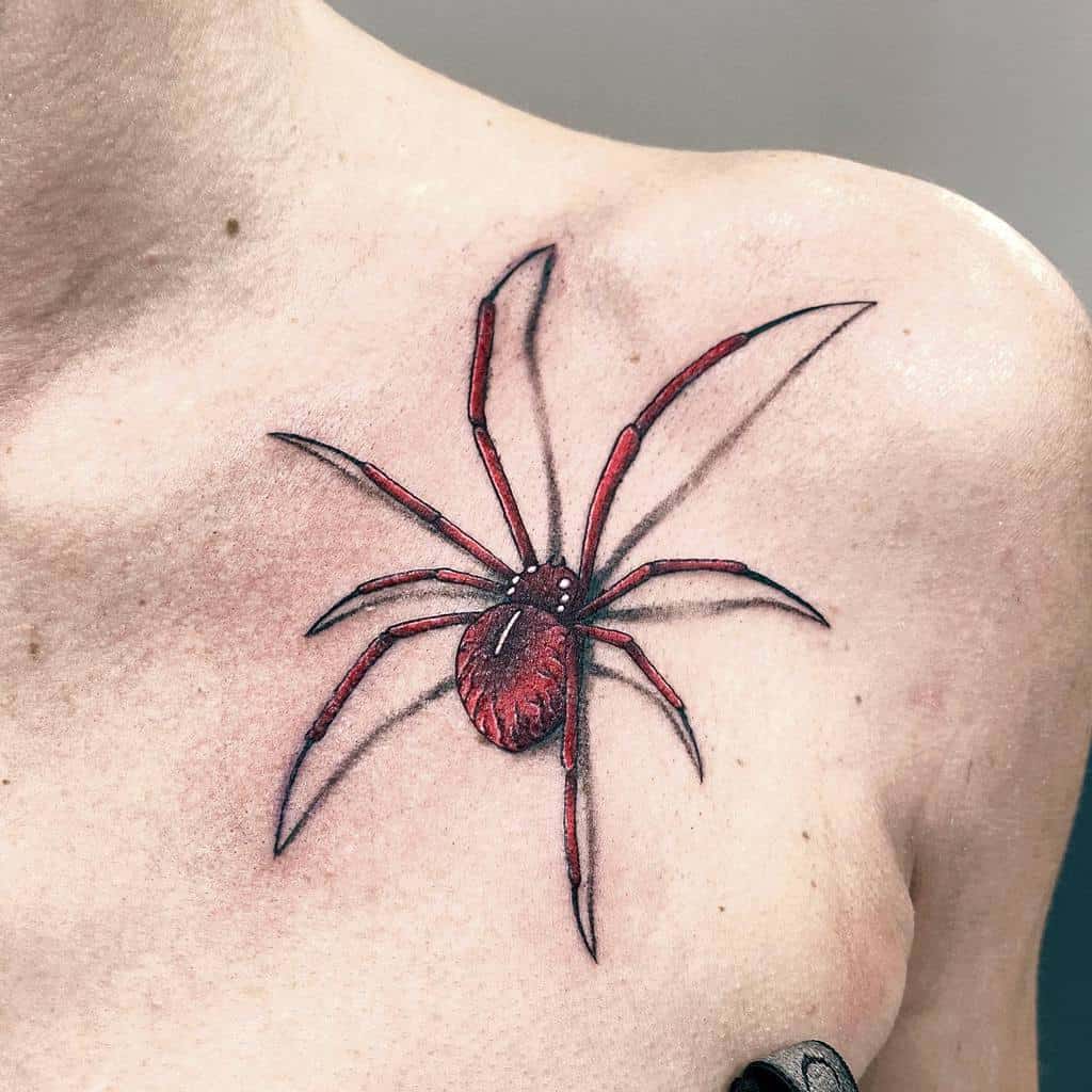 3D Spider Shoulder Tattoo j0rdan.tattoo