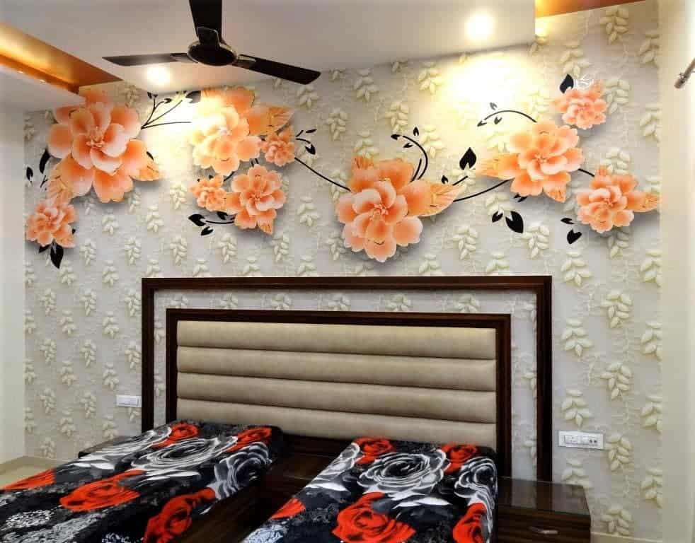 3d flower bedroom wall mural
