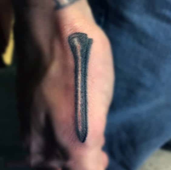 3D Mens Hand Golf Tee Tattoos