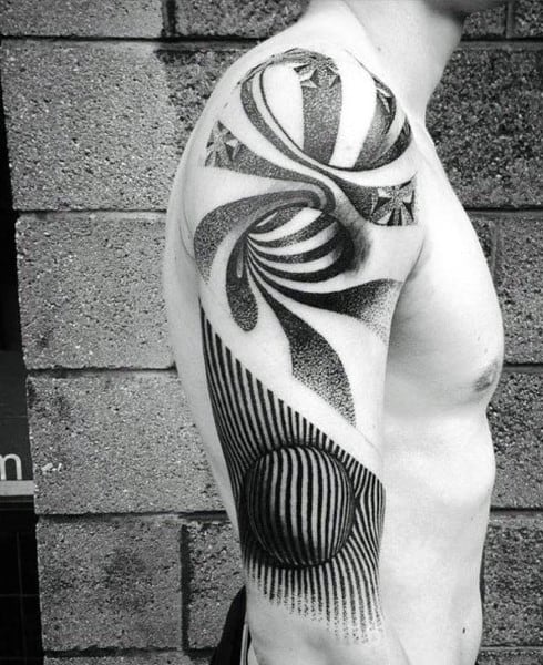 3d Abstract Tattoo For Men On Arm