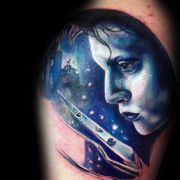 3d Arm Edward Scissorhands Mens Tattoo Designs