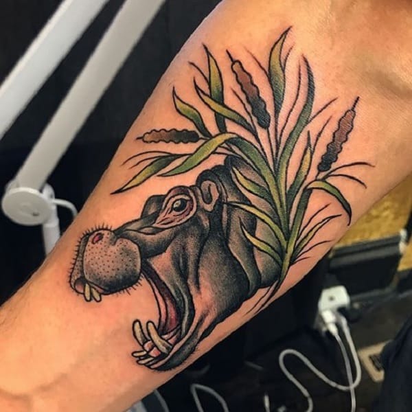 3d Arm Hippo Male Tattoos