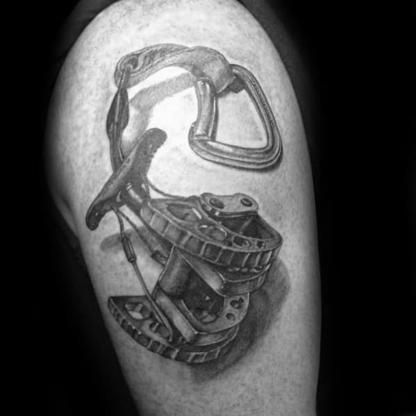 3d Arm Male Rock Climbing Tattoo Ideas