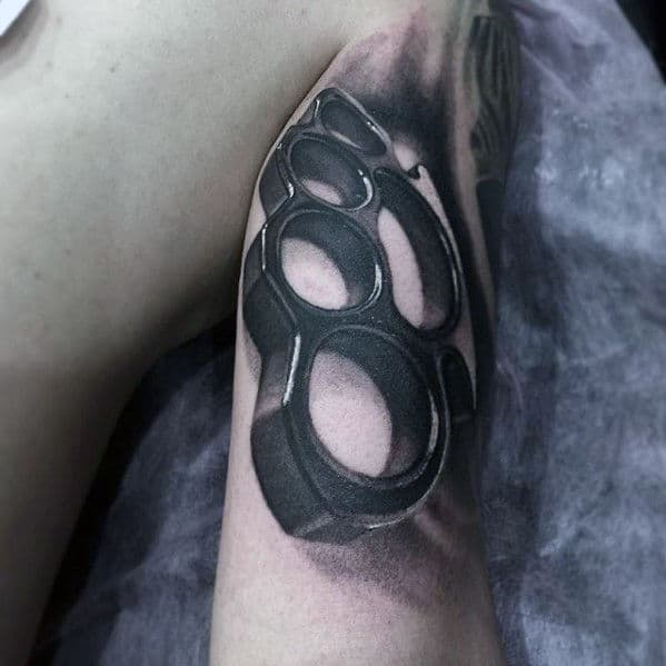3d Brass Knuckles Mens Outer Arm Tattoo Designs