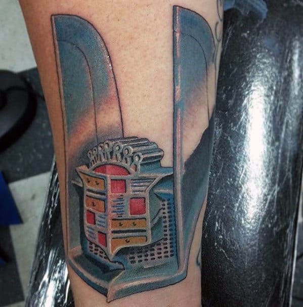 3d Cadillac Hood Ornament Guys Forearm Tattoo