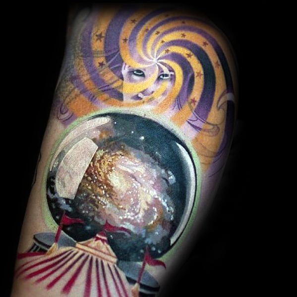 3d Crystal Ball Male Circus Tattoo
