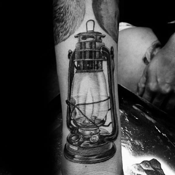 3d Forearm Cool Lantern Tattoo Design Ideas For Male
