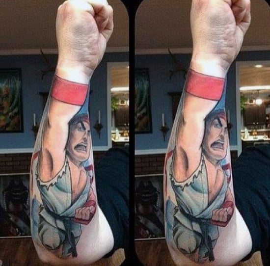 3d Forearm Street Fighter Male Tattoos