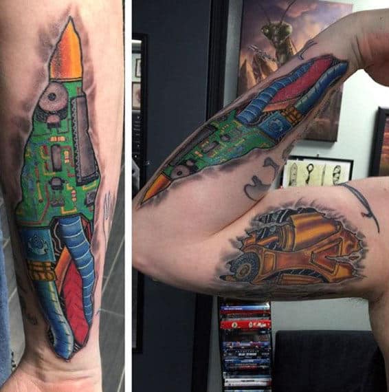 3d Guys Circuit Board Arm Tattoos