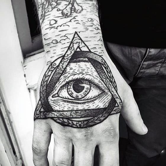 3d Guys Eye Of Providence Hand Tattoo
