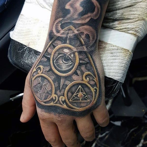 3d Hand Planchette Male Tattoos