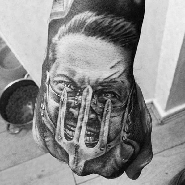 3d Heavily Shaded Hand Mad Max Mens Tattoo Ideas