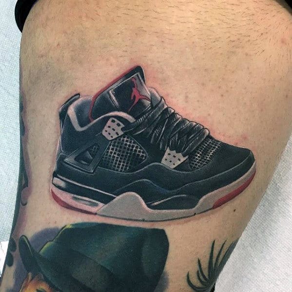 3d Jordan Shoes Mens Thigh Tattoo Designs