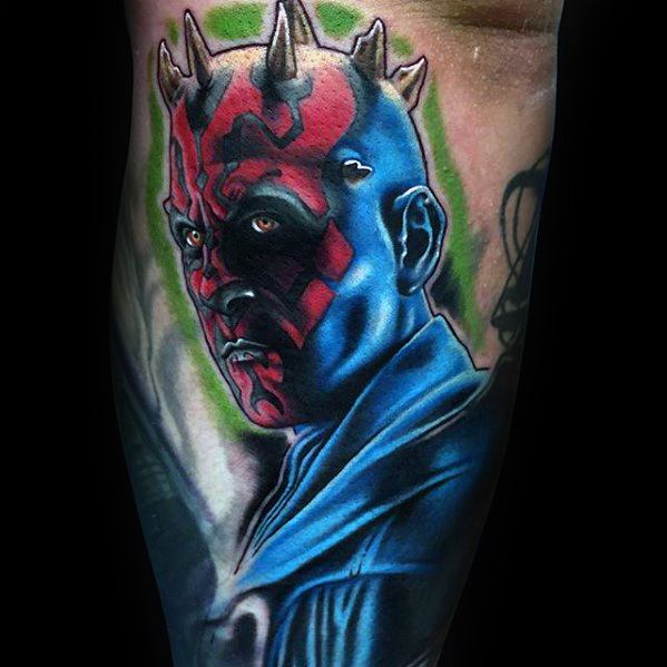 3d Leg Artistic Male Darth Maul Tattoo Ideas