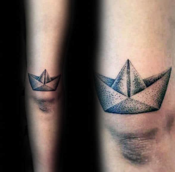 3d Mens Boat Origami Small Tattoo Ideas