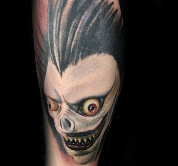 3d Mens Death Note Tattoo Design Inspiration