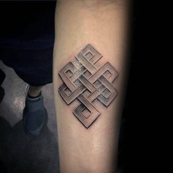 3d Mens Endless Knot Forearm Tattoos