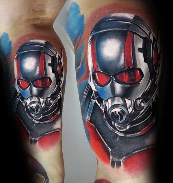 3d Metallic Guys Marvel Inner Arm Bicep Tattoo Ideas