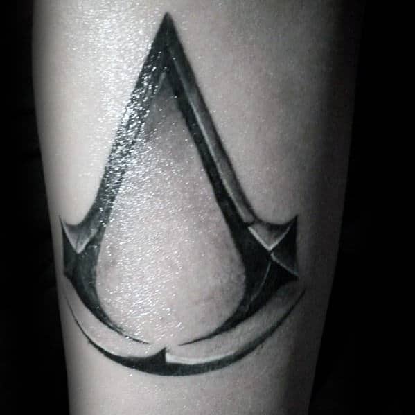 3d Metallic Shaded Guys Assassins Creed Tattoos