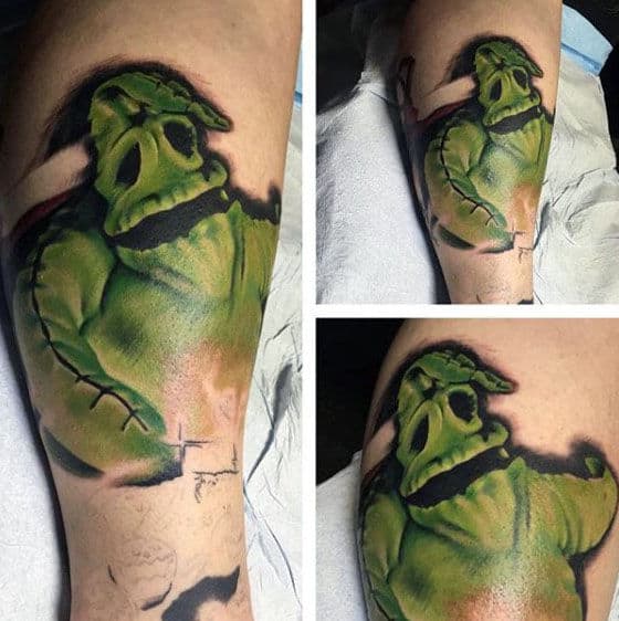 3d Oogie Boogie Green Ink Guys Night Before Christmas Tattoos