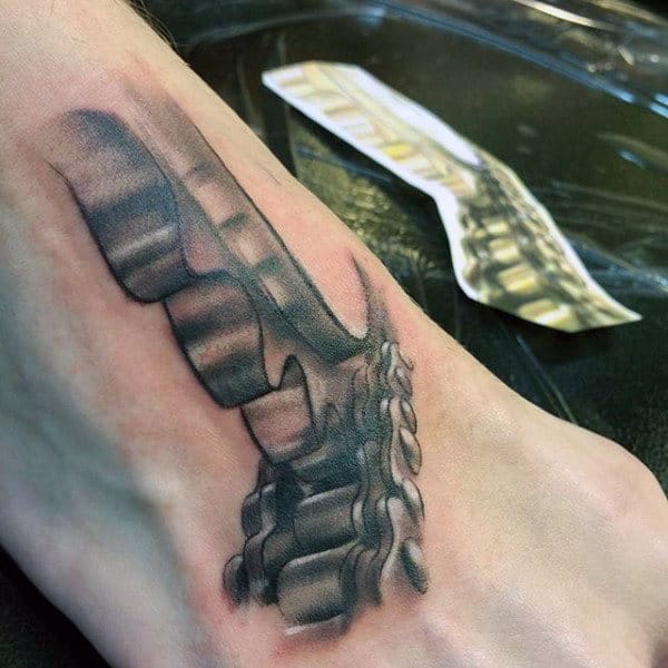 3d Realist Gear Motocross Foot Tattoos For Guys