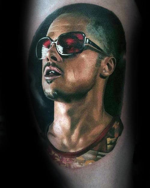 3d Realistic Fight Club Tyler Durden Mens Tattoo Ideas
