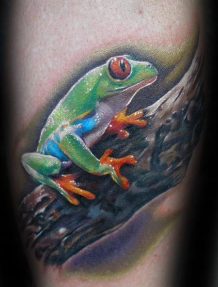 3d Realistic Forearm Creative Tree Frog Tattoos For Men