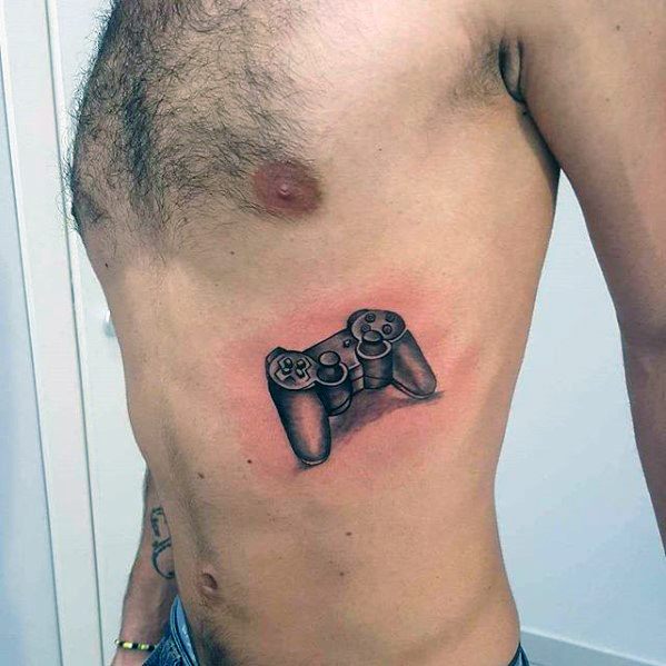 3d Rib Cage Side Playstation Guys Tattoo Ideas