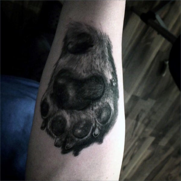 3d Shadow Guys Dog Paw Tattoo Designs
