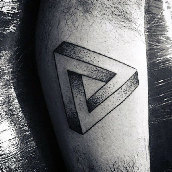 3d Side Of Leg Guys Tattoo Ideas Penrose Triangle Designs