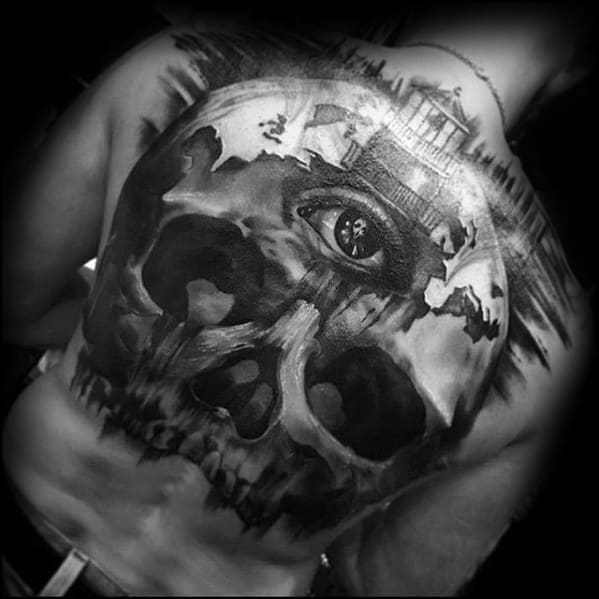 3d Skull Back Rad Guys Tattoo Ideas