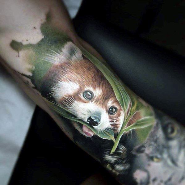3d Sleeve Cool Male Red Panda Tattoo Designs