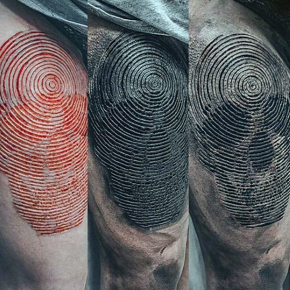 3d Spiral Detailed Mens Skull Arm Tattoo