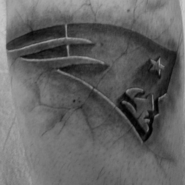 3d Stone New England Patriots Mens Arm Tattoo