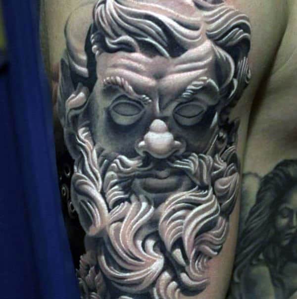 3D Tattoos Of Poseidon For Men