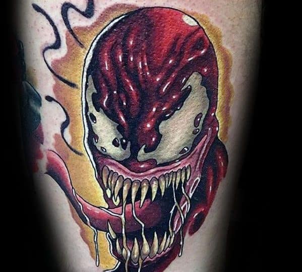 3d Thigh Male Carnage Tattoo Ideas