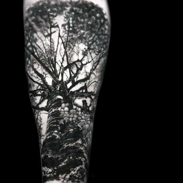 3d Tree Trunk Creative Guys Tattoos