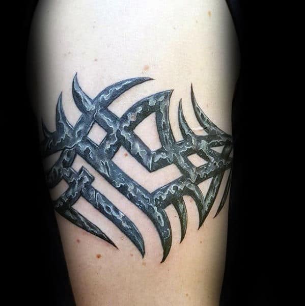 3d Tribal Armband Guys Tattoos