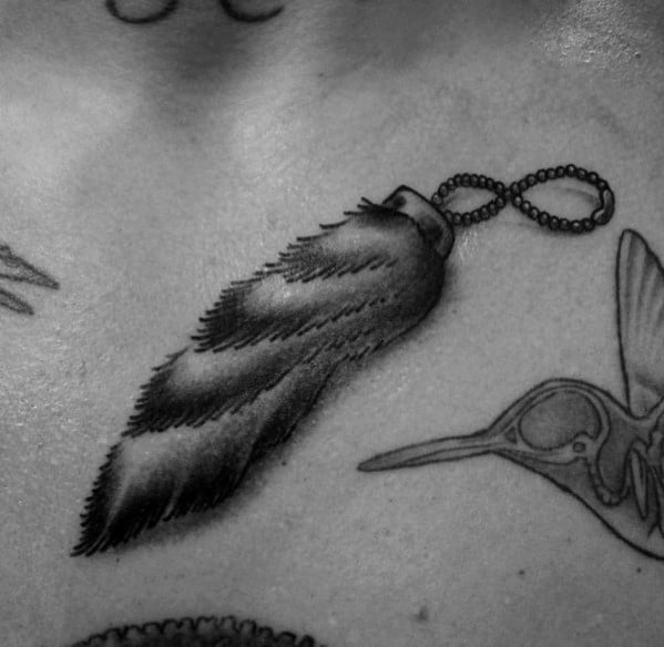 3d Upper Chest Shaded Rabbit Foot Tattoo Designs For Guys