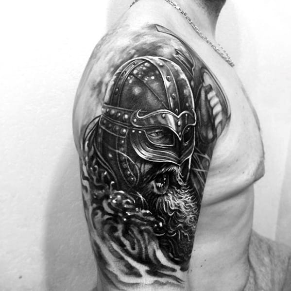 3d Viking Arm Tattoo For Gentlemen
