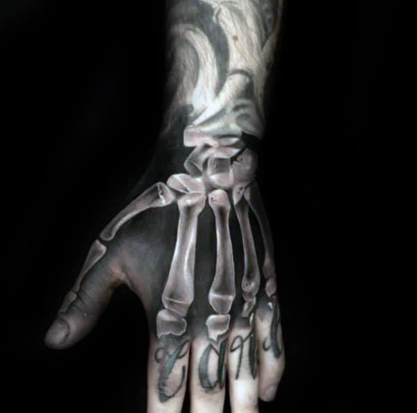 3d Xray Male Skeleton Hand Tattoos