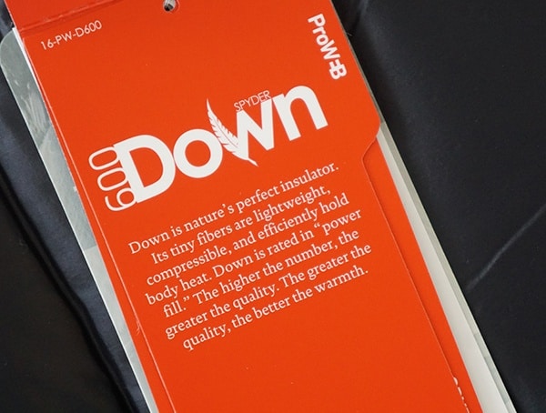 600 Fill Duck Down Insulation Mens Spyder Syrround Down Jacket