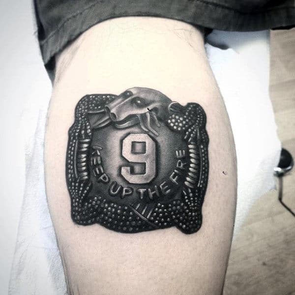 9th Infantry Regiment Badge Mens Army Leg Calf Tattoo
