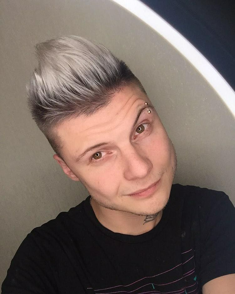 A Blond Style Featuring Long Blond Locks On Top And Dark Roots